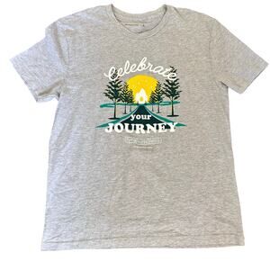 Abercrombie & Fitch Graphic Short Sleeve Tee Shirt Large Gray Camp Granola Indie